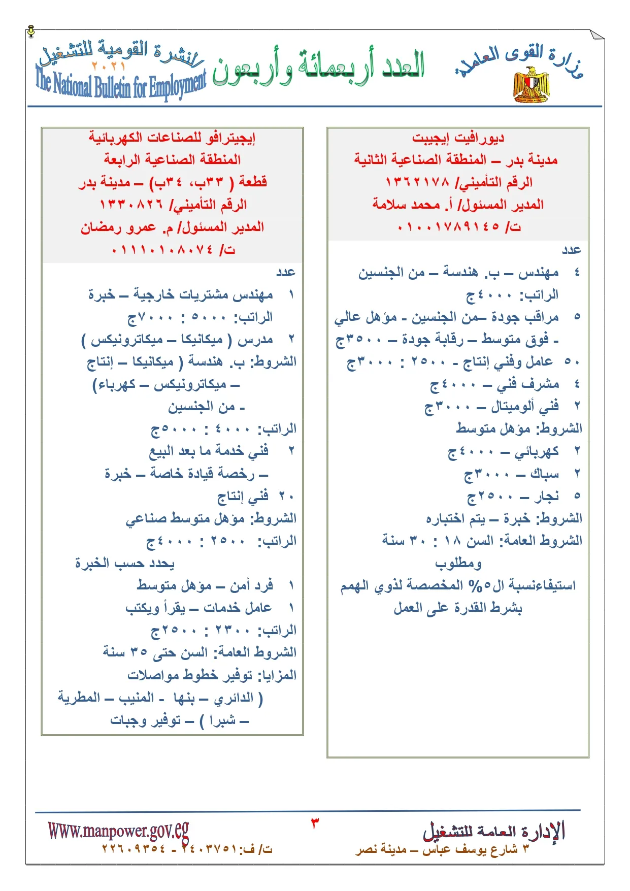 وظائف القوي العاملة