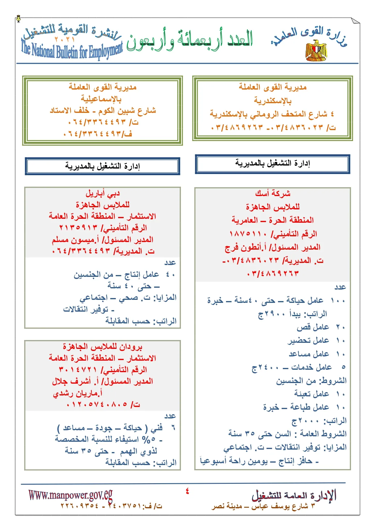 وظائف القوي العاملة