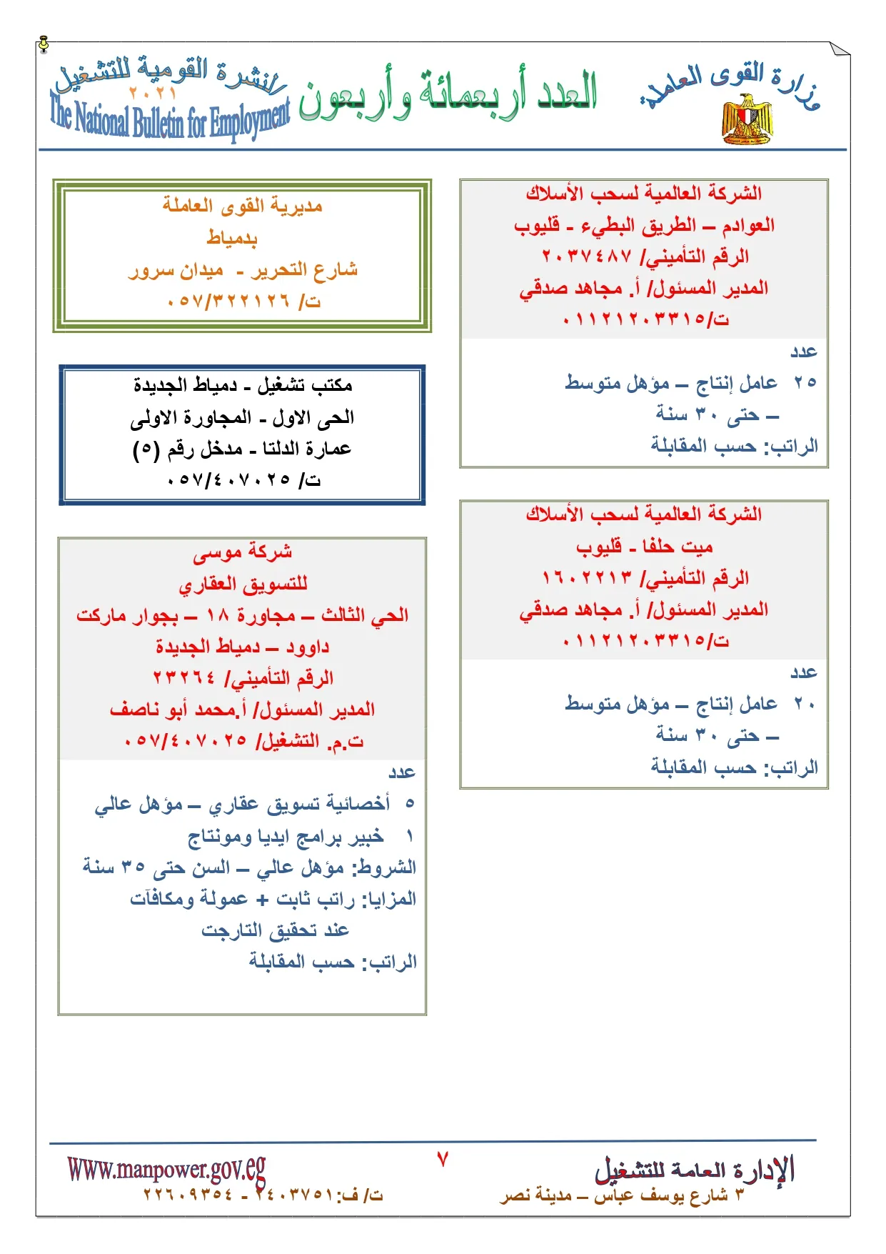 وظائف القوي العاملة