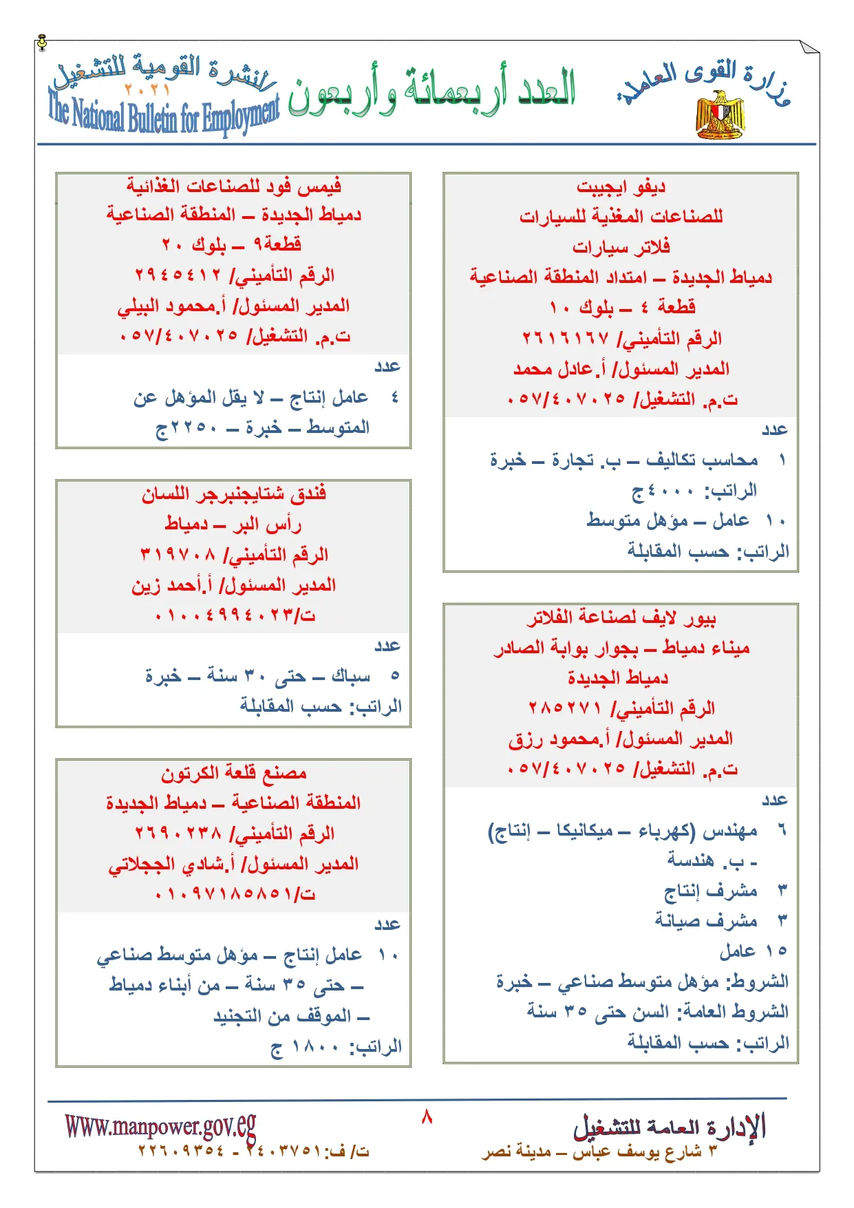 وظائف القوي العاملة