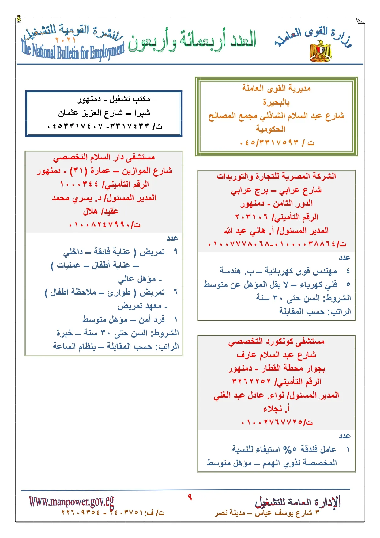 وظائف القوي العاملة