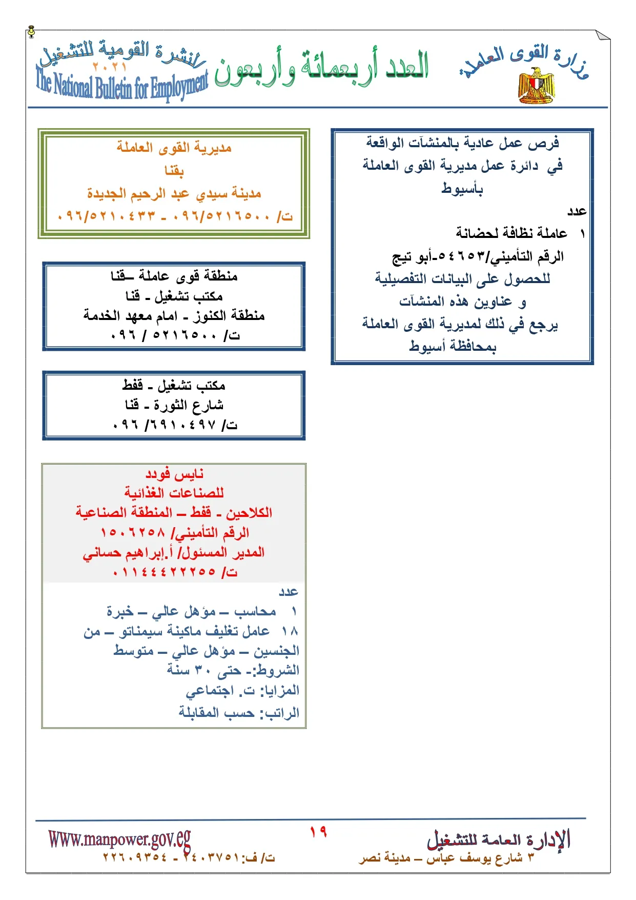 وظائف القوي العاملة