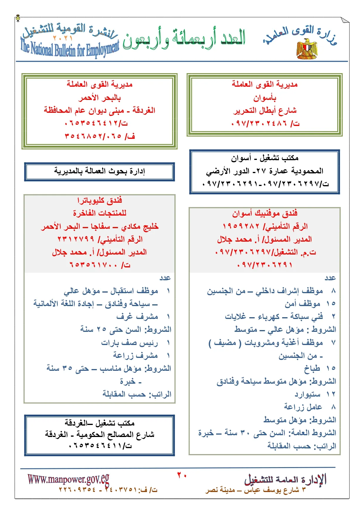 وظائف القوي العاملة