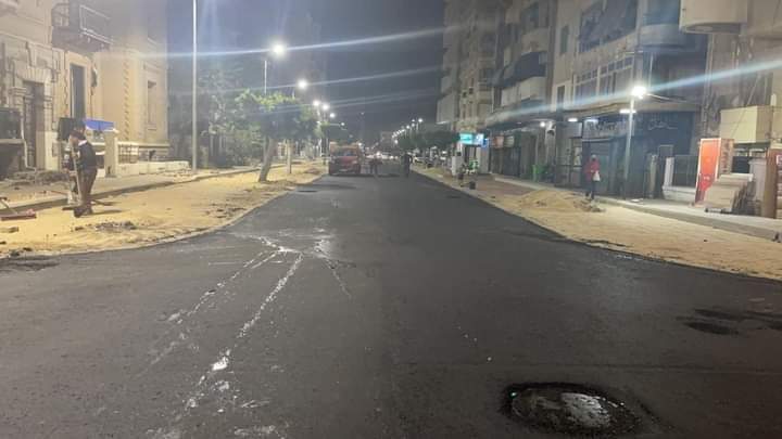 رصف شارع عرابي ببورسعيد