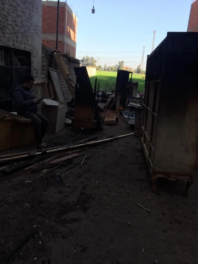 حريق ورشة نجارة