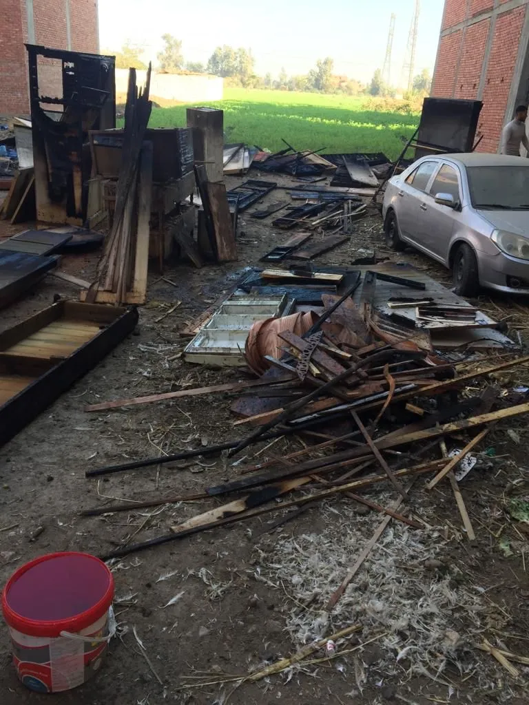 حريق ورشة نجارة