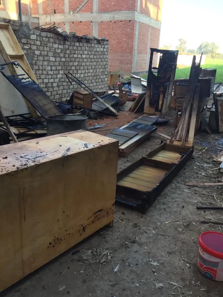 حريق ورشة نجارة