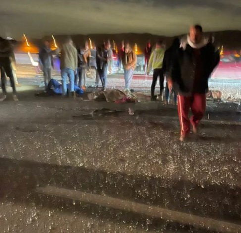 الصور الأولى للحادث المروع بالطريق الأوسطي في حلوان