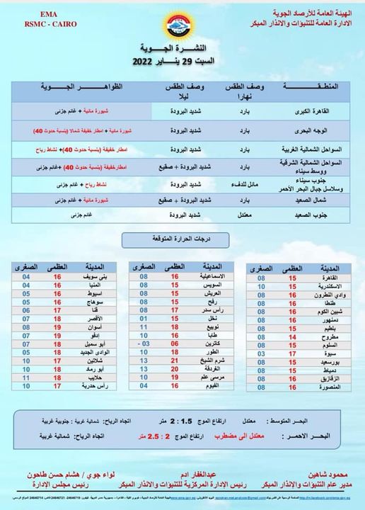 بيان من الأرصاد