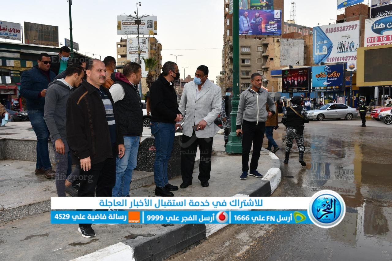 محافظ الفيوم يتفقد رفع تراكمات مياه الأمطار من الشوارع