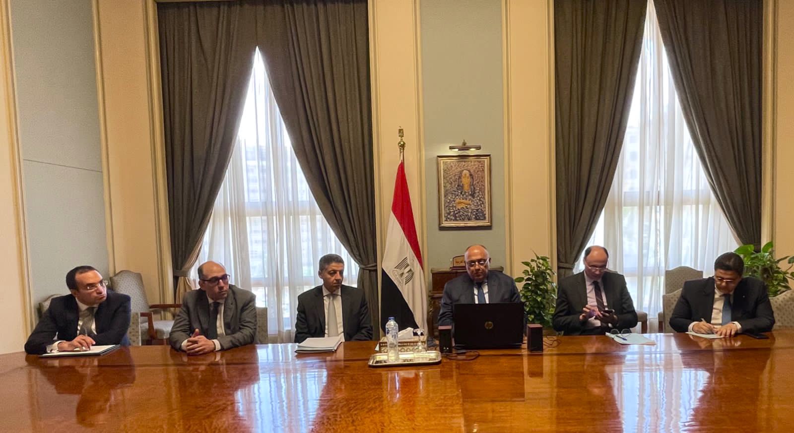 شكرى يشارك في اجتماع مجموعة الاتصال العربية بشأن أزمة أوكرانيا