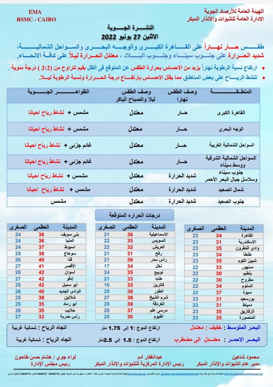 بيان من الأرصاد