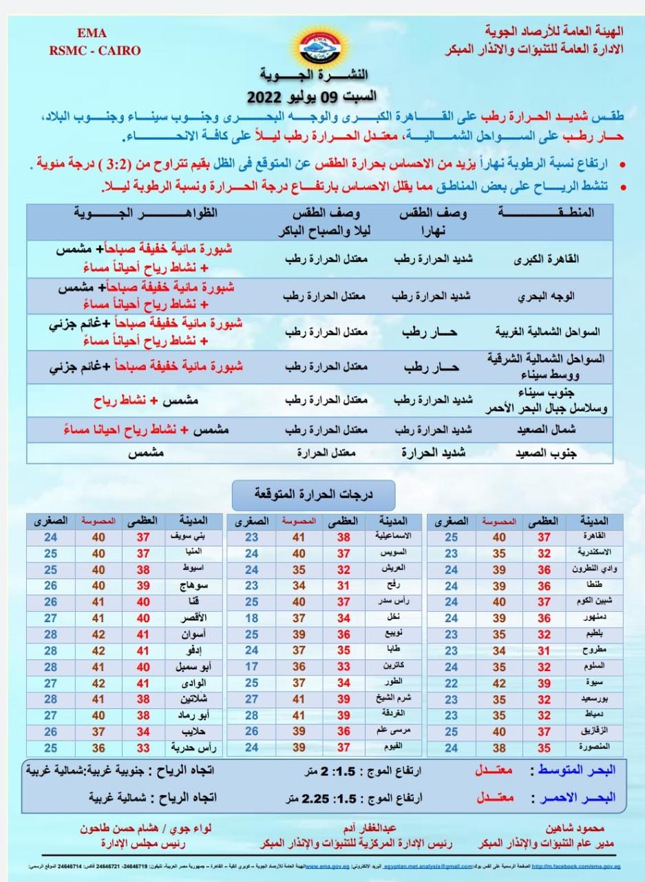 بيان من الأرصاد