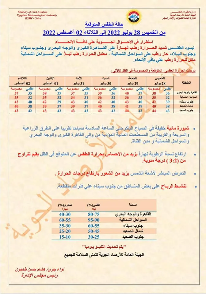 بيان من الأرصاد