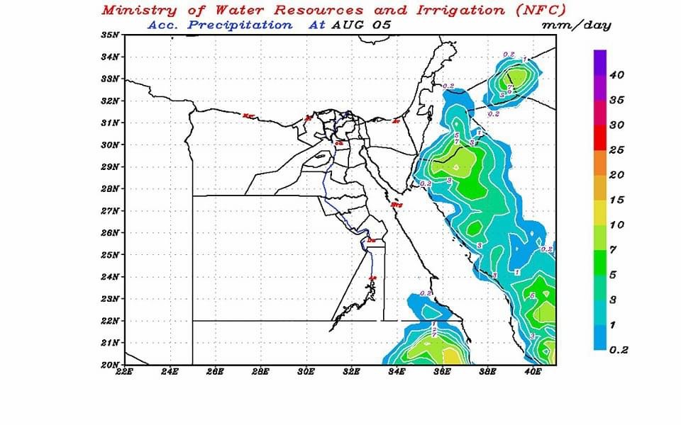 نتائج نماذج التنبؤ بالامطار