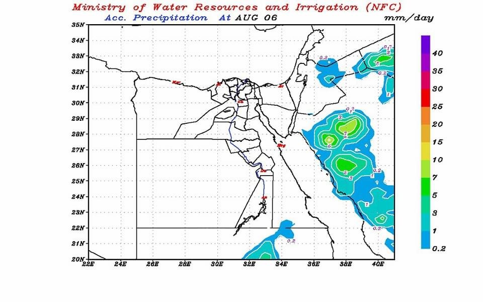 نتائج نماذج التنبؤ بالامطار