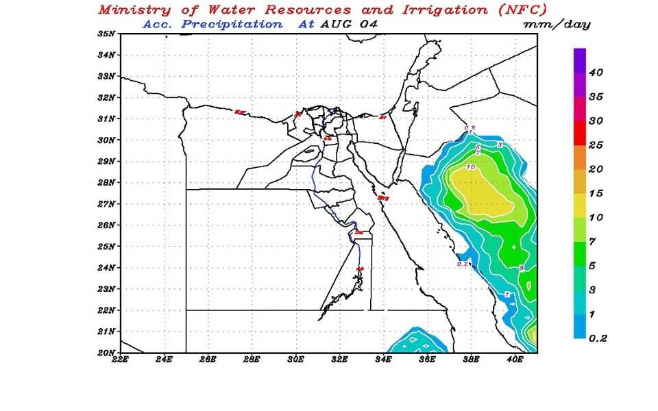 نتائج نماذج التنبؤ بالامطار