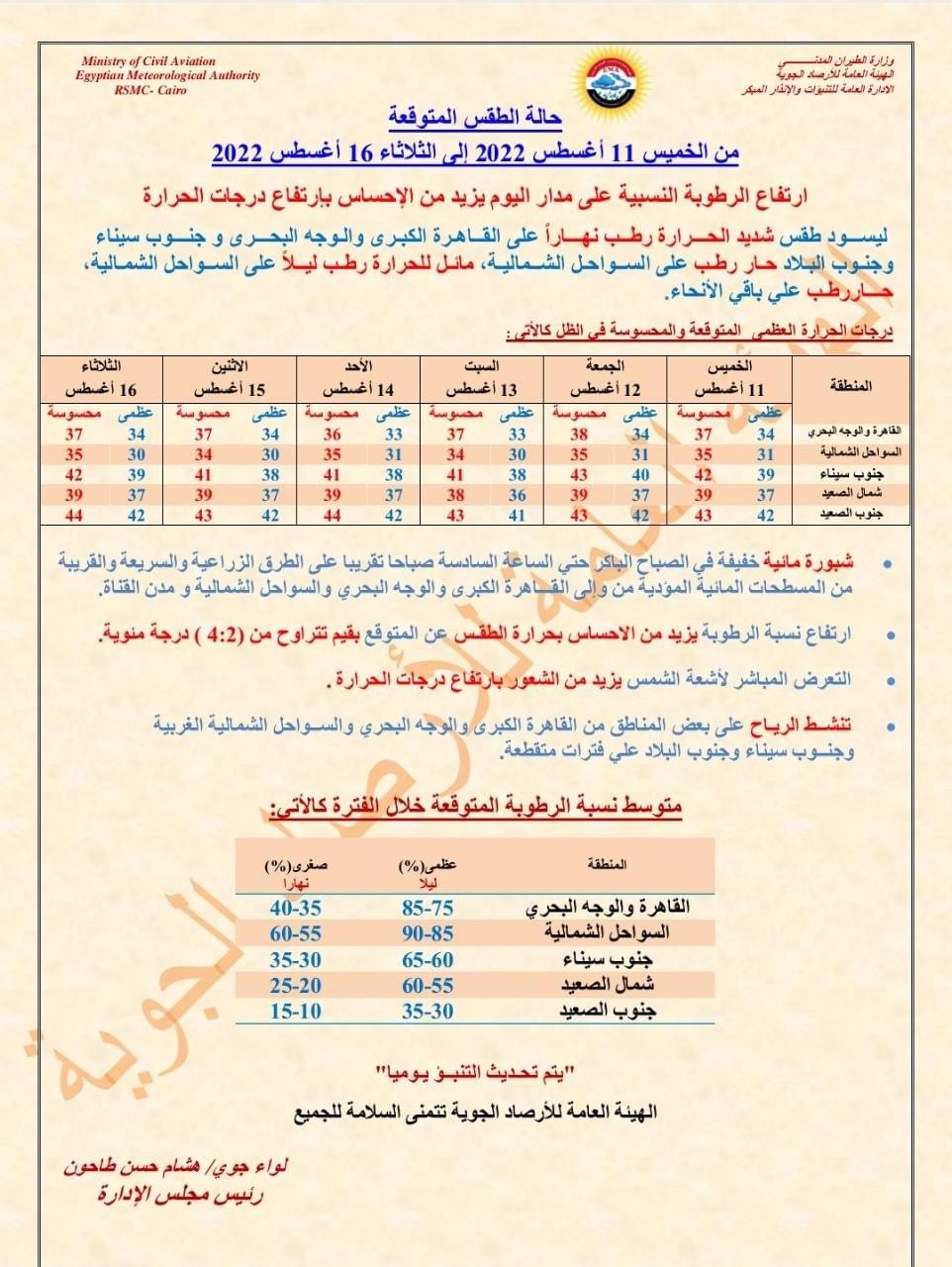 بيان من الأرصاد 