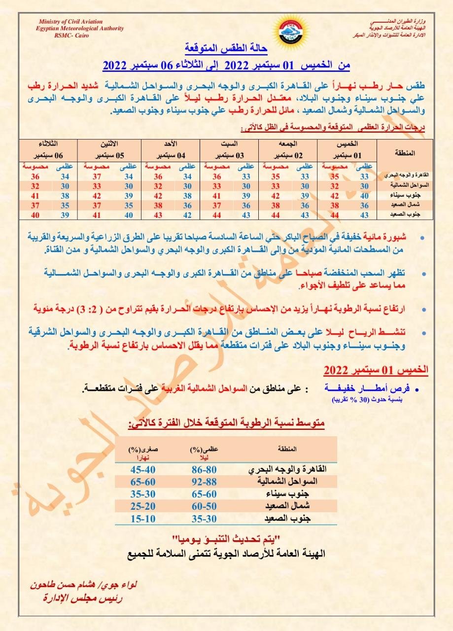 بيان من الأرصاد