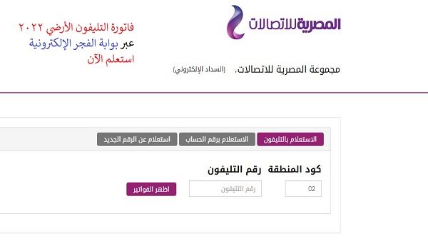 فاتورة التليفون الأرضي 1