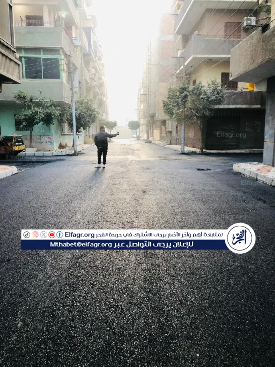 رئيس مركز ومدينة الفيوم يتابع أعمال الرصف بالخطة الاستثمارية