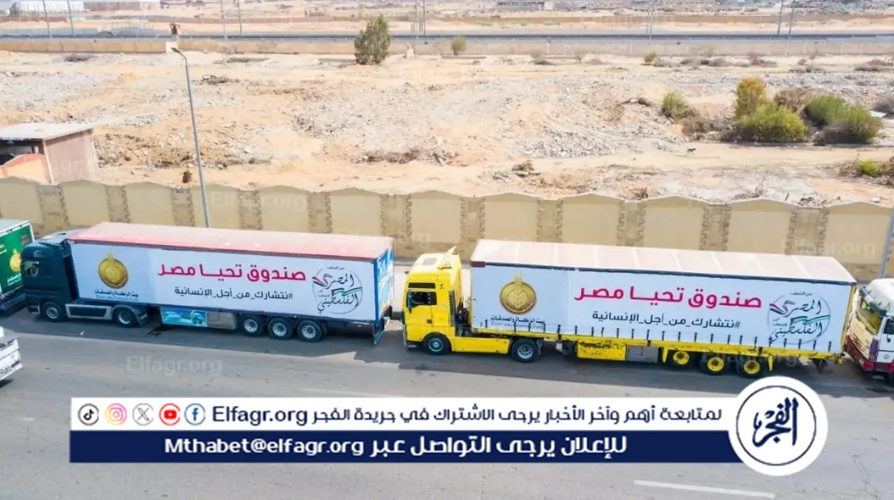 قافلة صندوق تحيا مصر تنطلق لدعم الأشقاء الفلسطينيين في غزة (8)