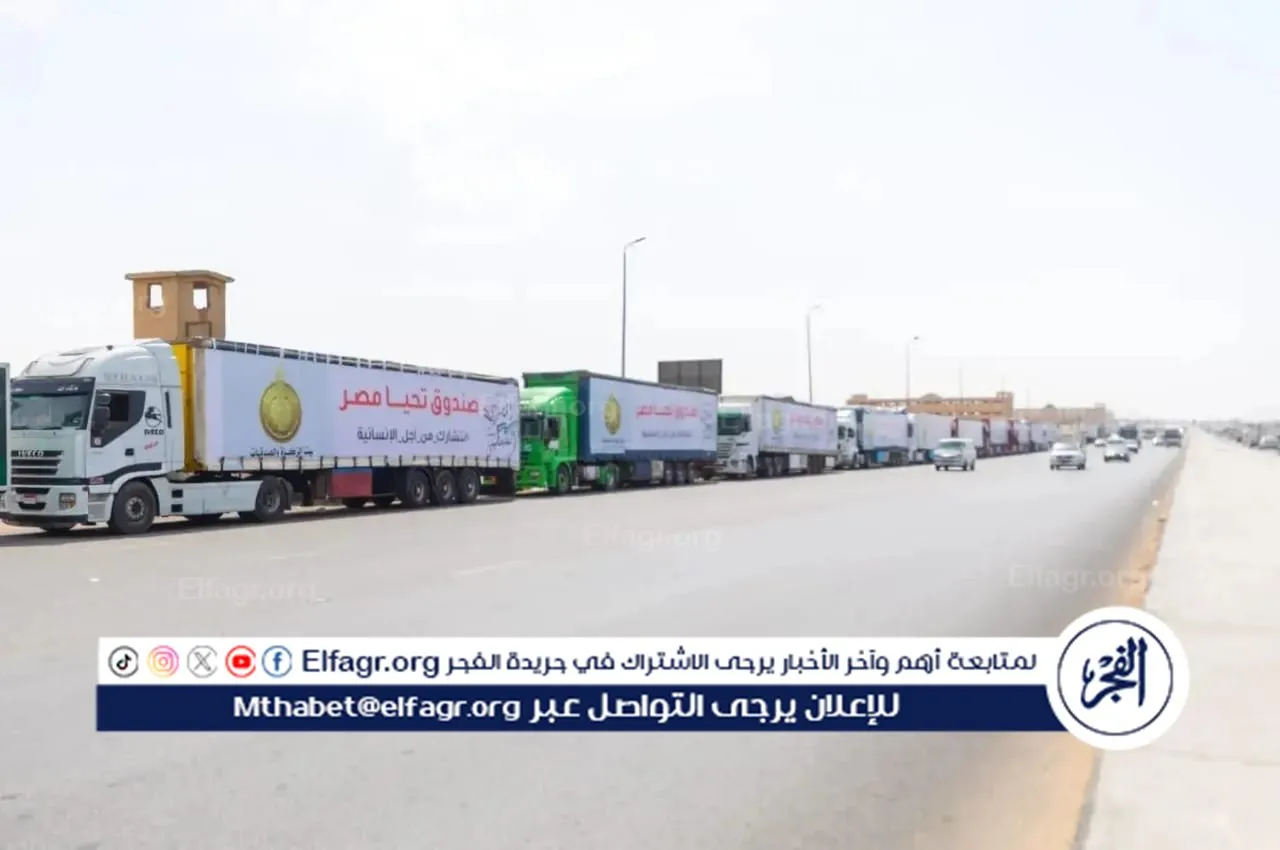 قافلة صندوق تحيا مصر تنطلق لدعم الأشقاء الفلسطينيين في غزة (9)