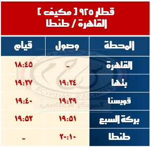 مواعيد القطارات في رمضان2025