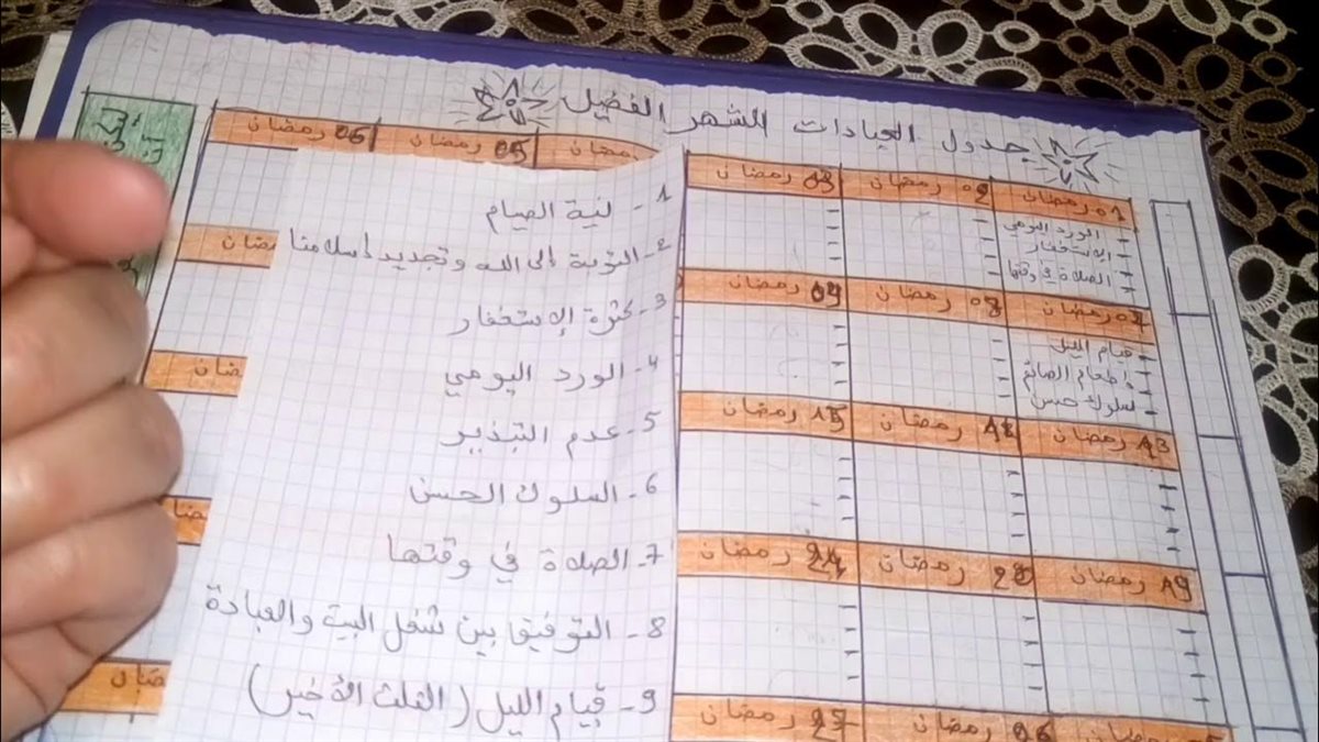 جدول العبادات في رمضان