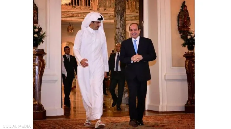 استقبال الرئيس السيسي بالديوان الأميري القطري