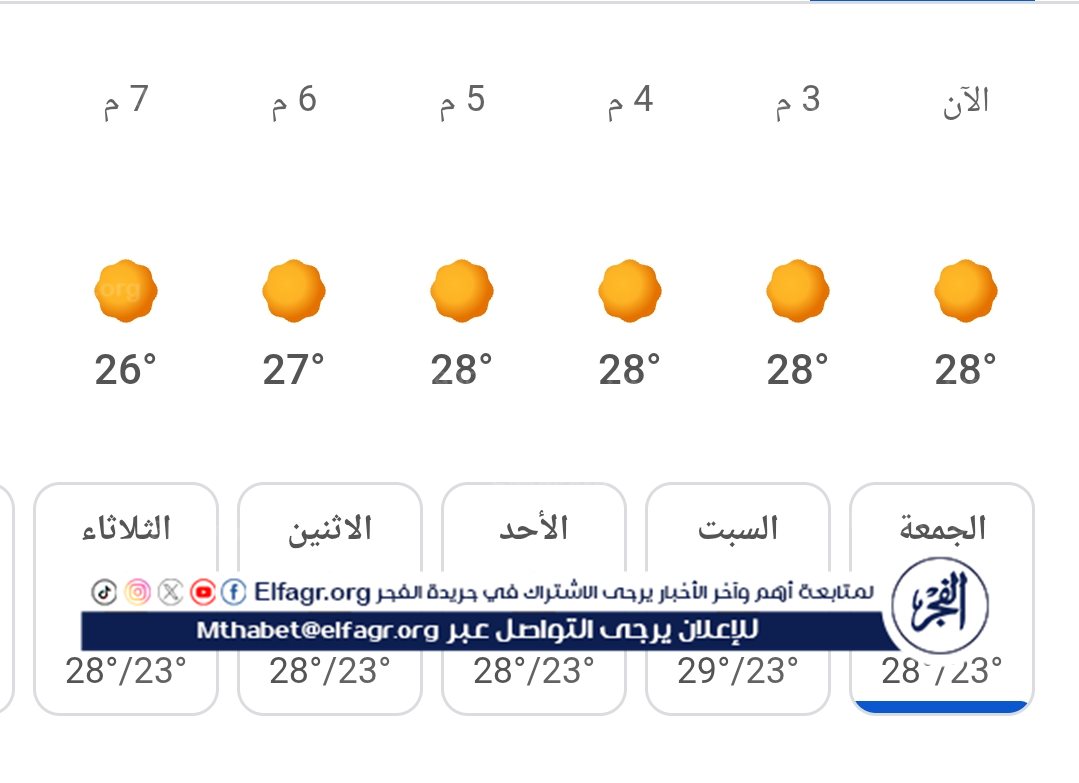 الأرصاد الجوية تحذر من طقس السبت