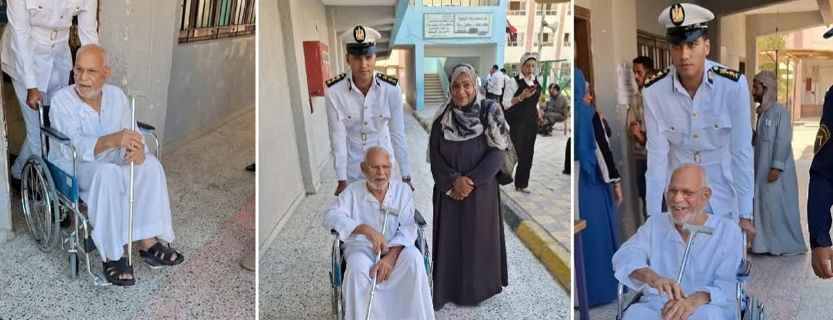 بالصور.. مسن يصرّ على الإدلاء بصوته في انتخابات مجلس النواب 2025 بالغردقة رغم كبر سنه