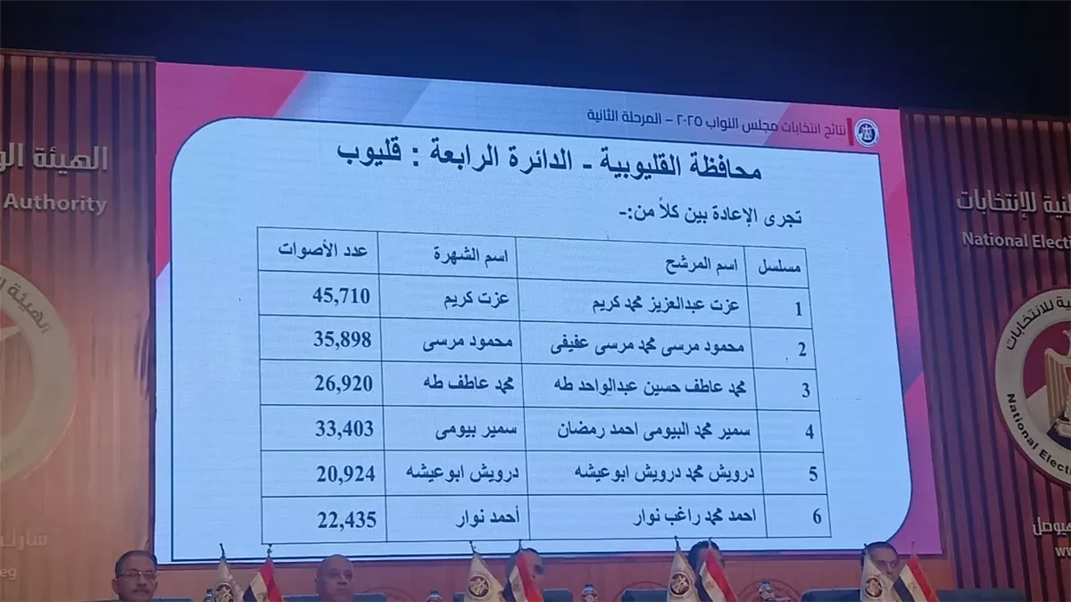 كشف نتائج 14 دائرة فردية في المرحلة الثانية لانتخابات النواب 2025