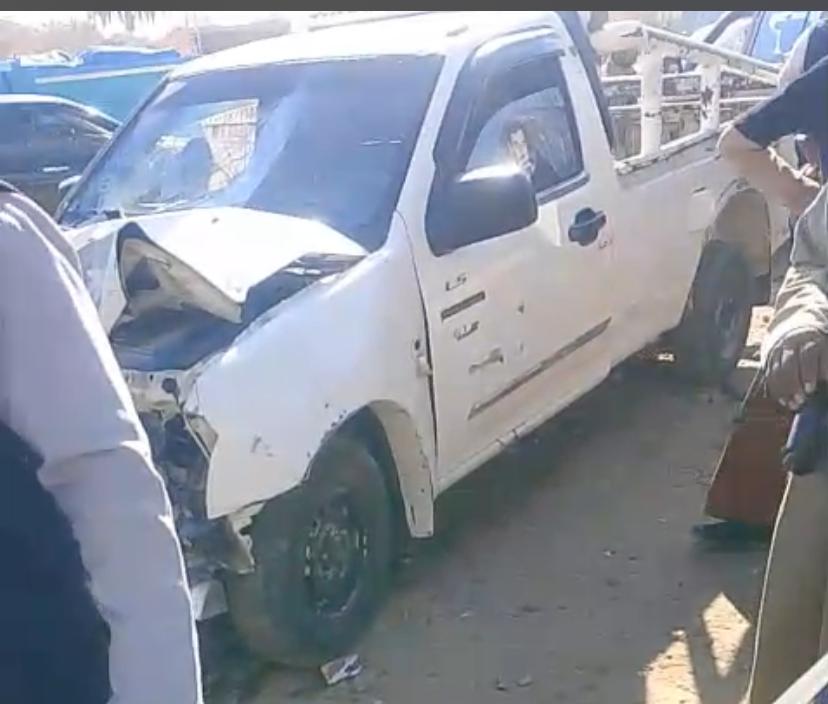 حادث اصطدام سيارة ربع نقل بتوك توك