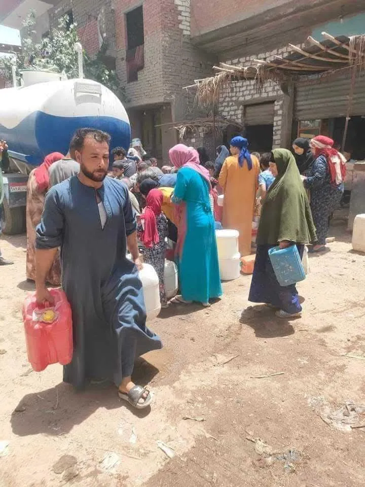 انقطاع دائم للمياه بقري مركز ناصر