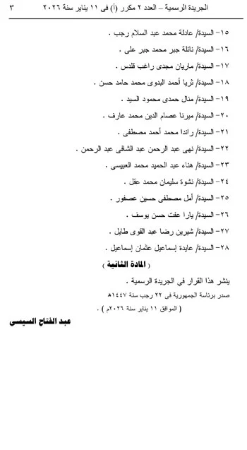 قائمة المعيني بمجلس النواب