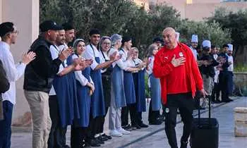 بعثة منتخب مصر أثناء الرحيل إلى طنجة&nbsp;