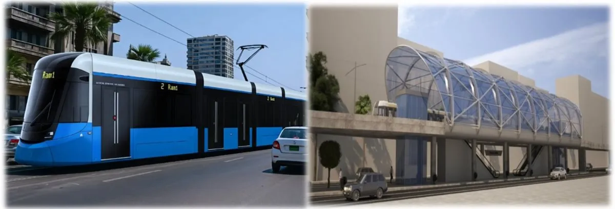جانب من الرسم التوضيحي لمشروع تطوير ترام الإسكندرية&nbsp;