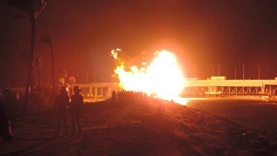 حريق في مخزن أخشاب على طريق 