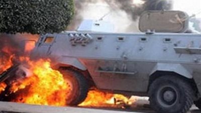 إصابة  جنود  بشظايا متفرقة إثر تفجير مدرعة  بعبوة  ناسفة  بوسط  سيناء 