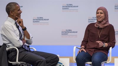 أول تعليق لرائدة الأعمال المصرية بعد لقائها بأوباما ومؤسس 