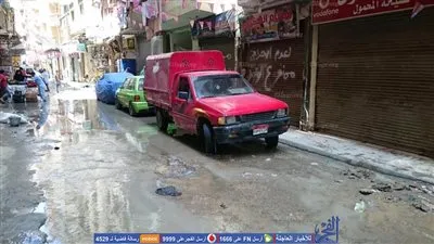 غرق شوارع العصافرة بعد تهشم ماسورة لـ