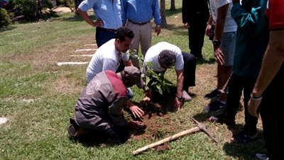 وزير البيئة يشارك أعضاء مبادرة شجرها لزراعة أشجار مثمرة بالمعادي