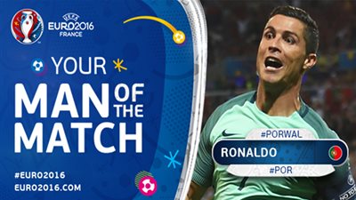 يورو 2016 - رونالدو رجل مباراة البرتغال وويلز