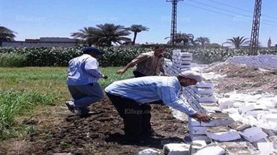 رئيس قرية  يزيل تعديات على أرض زراعية 