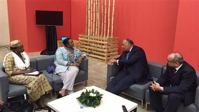  شكري يلتقي وزيرة خارجية كينيا بقمة 