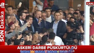 أردوغان: كنت هدفاُ للاغتيال خلال محاولة الانقلاب