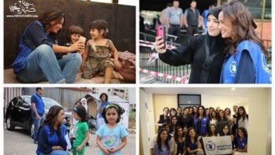 هند صبري تدعم اللاجئين السوريين في لبنان