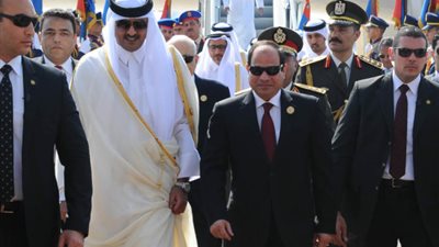 أمير قطر يهنئ السيسي بذكرى ثورة يوليو