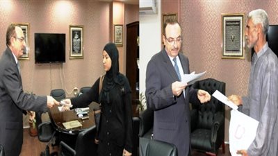 محافظ بني سويف يستمع لمطالب أسرتي شهيدي من 